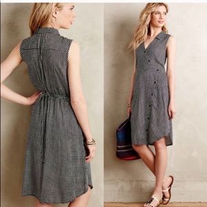 {Anthro} 11-1-Tylho Askew Gingham Wrap Dress Small